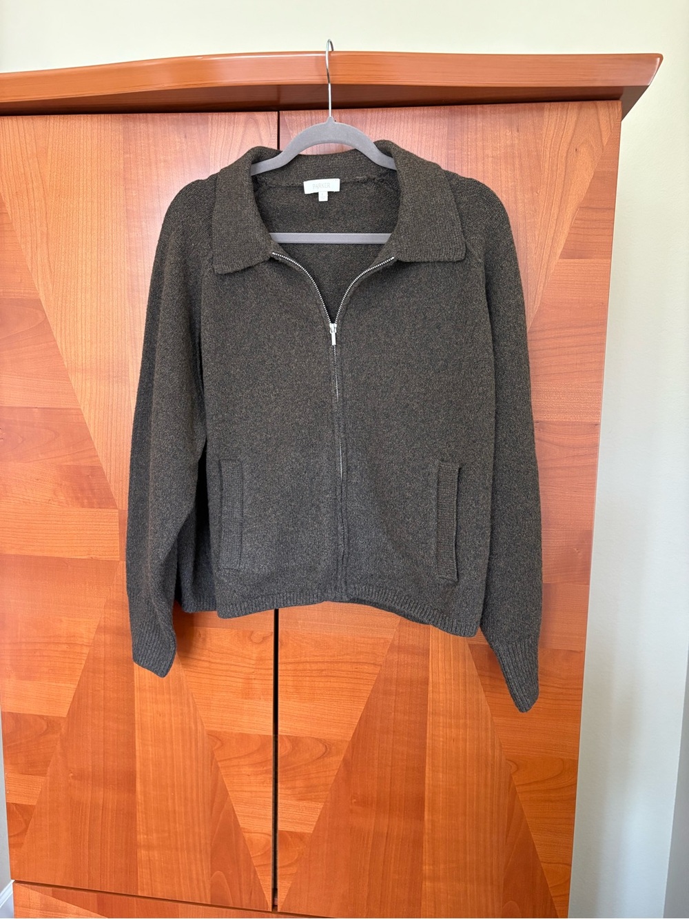 Parker Dark Gray Zip-Front Bomber Jacket